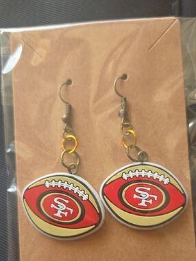 SF 49er Logo Dangle Earrings